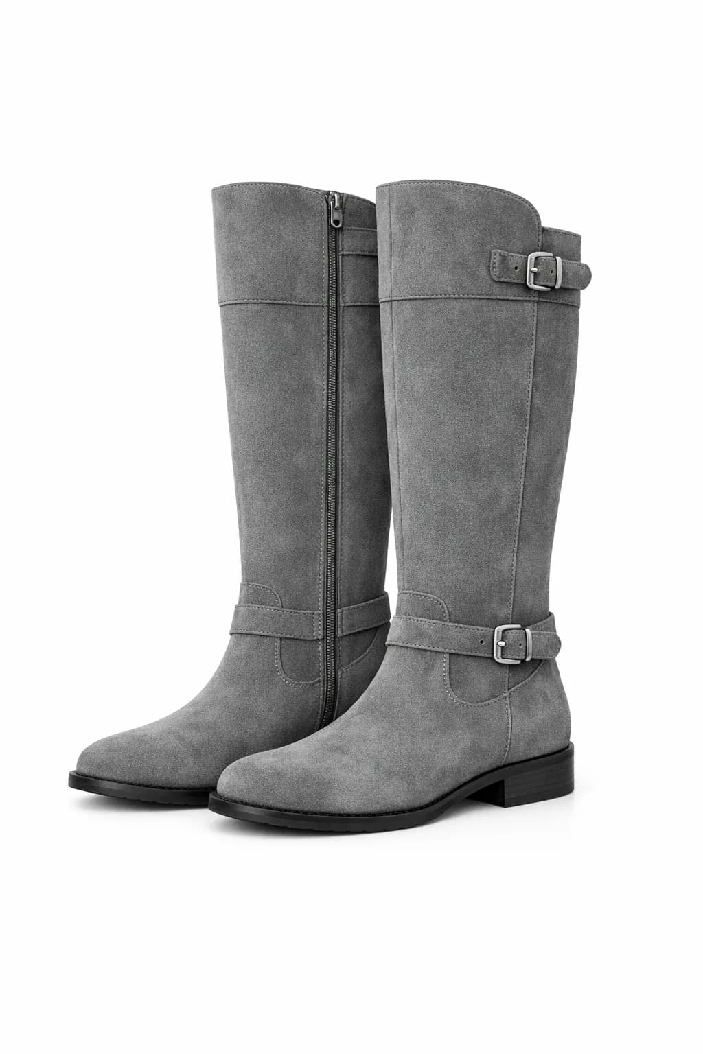 Produktfoto grauer kniehoher Stiefel
