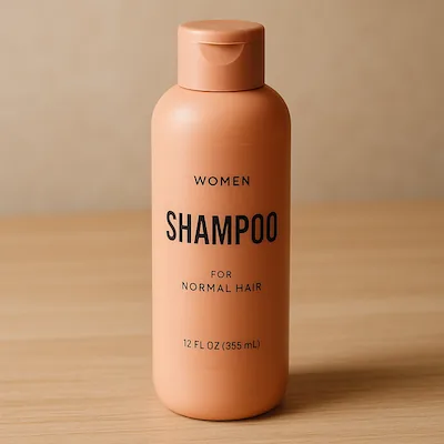 Packshot einer Shampooflasche, Referenzfoto